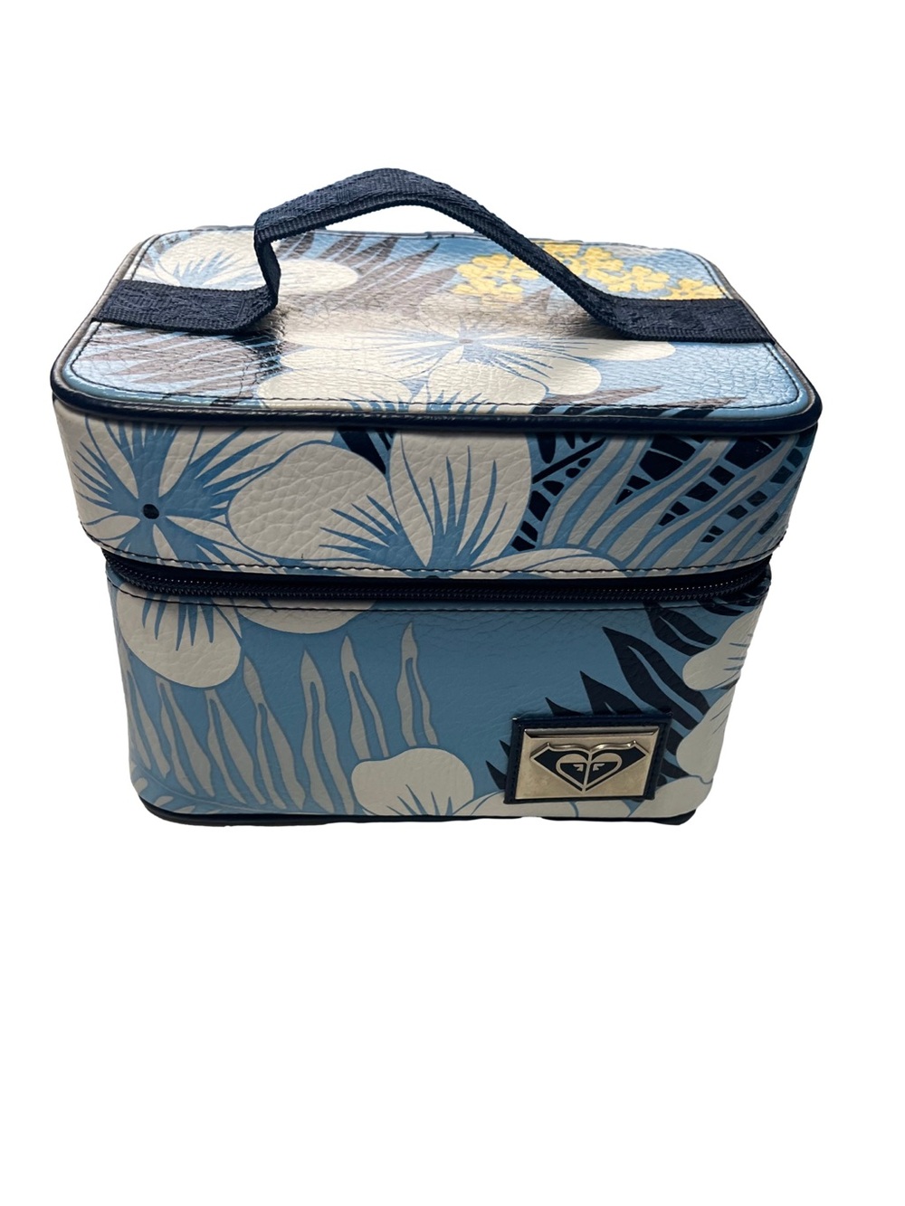 Vintage Y2K Roxy Luggage Make Up Case Blue Hibiscus - Picture 6 of 11